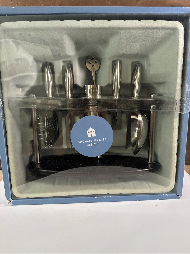 New Old Stock Michael Graves Bar Tools Set Post Modern Black