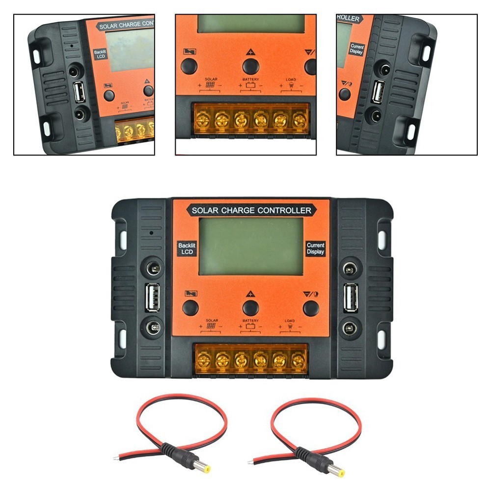 30A Solar Charge Controller for 12V 24V Systems with Temperature Sensor