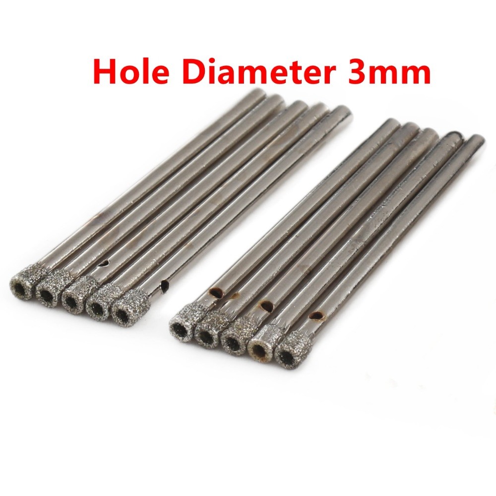 10Pcs 2.5-10 mm Diamond Core Drill Bits Tip Hole Saw Coated Masonry Tools
