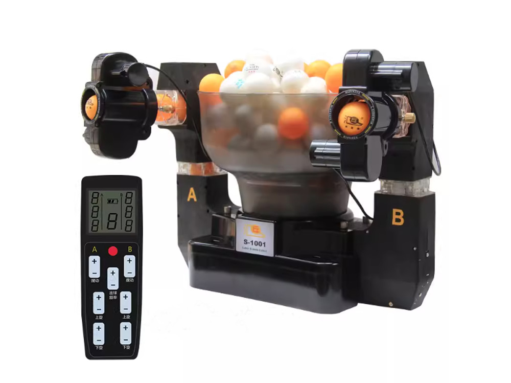 Automatic Double Head Table Tennis Serving Machine With 2.4G Remote Control