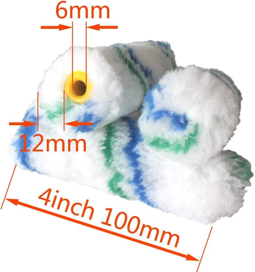 60 Piece Mini Rollers Covers Paint Tools 4 Inch 1/2" Nap 4" Roller