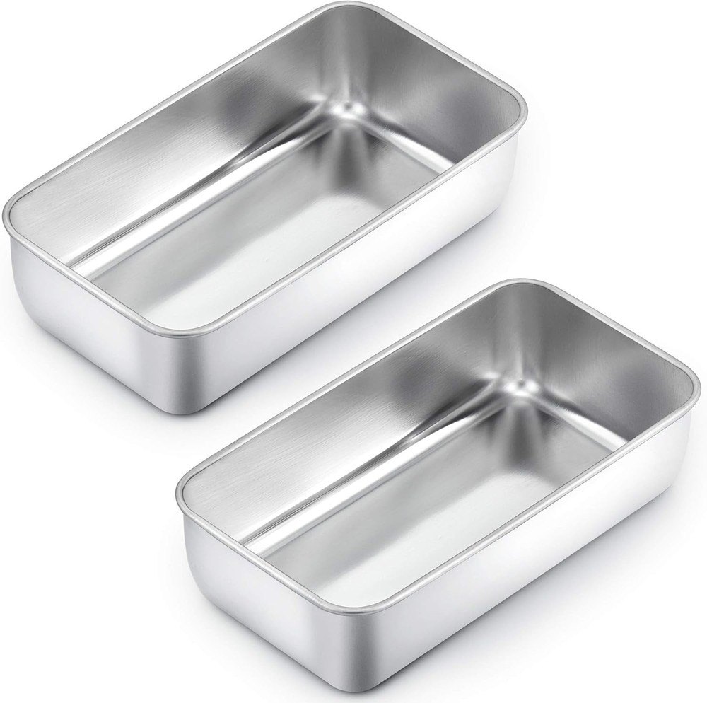 Stainless steel loaf bread baking pans