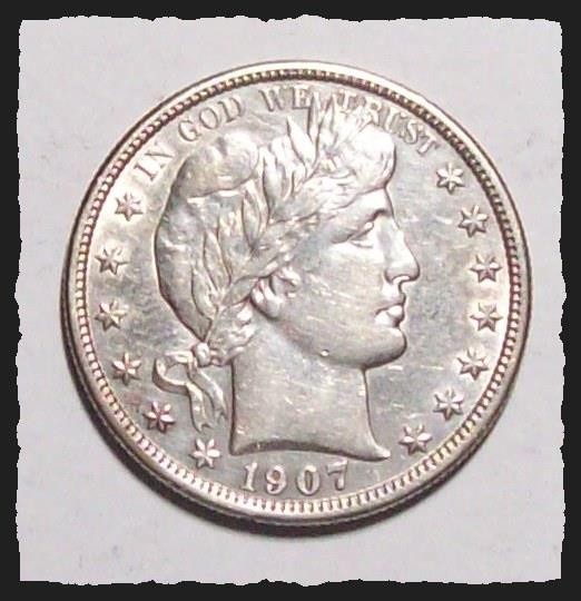 1907-D BARBER HALF DOLLAR  Dipped Sharp AU #24C72