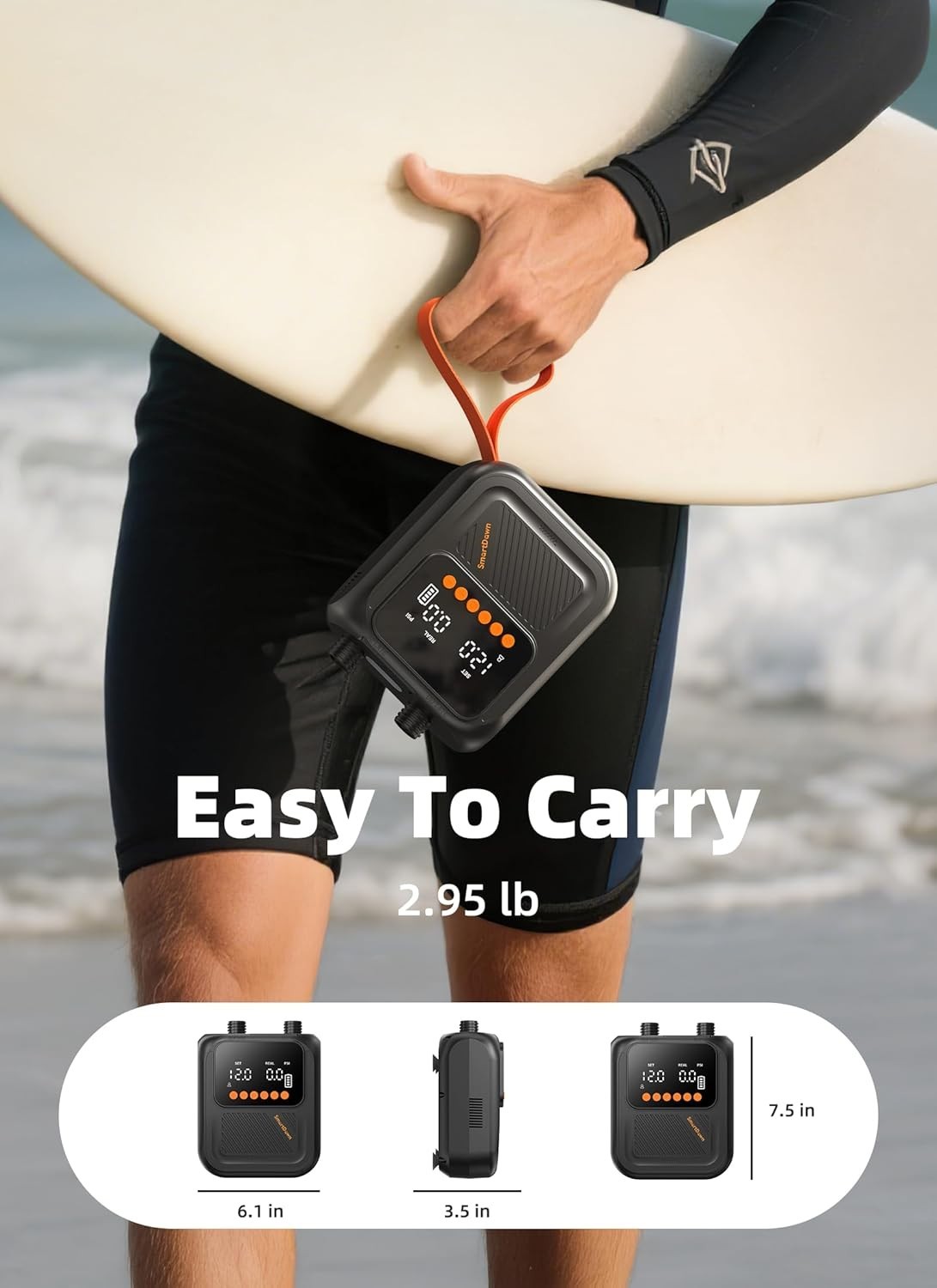 Rechargeable Paddle Board Pump, 2025 Portable SUP Air Pump with Dual Stage Infla