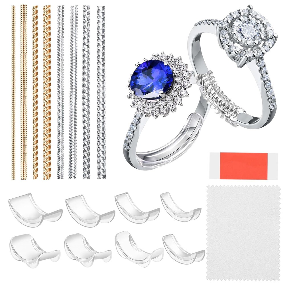 ABCDMM Ring Sizer Adjuster for Loose Rings, 16 Pack, Adjustable, transparent