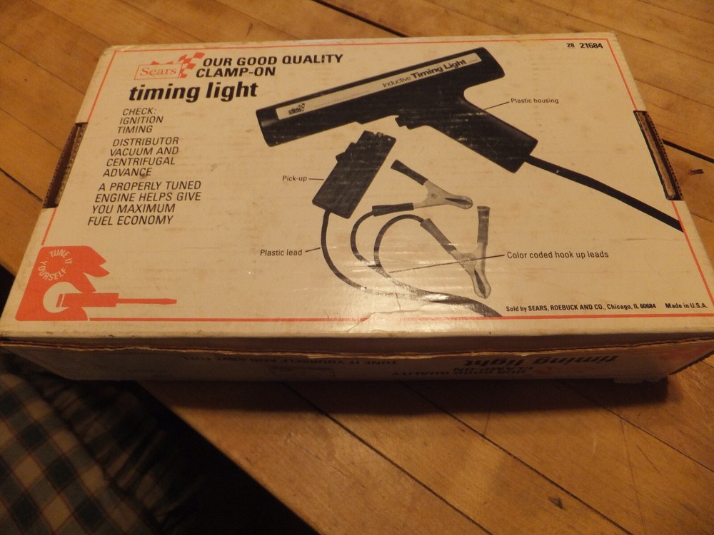 Vintage Sears Clamp-On Timing Light - Ignition Timing, Distributor Vacuum Test