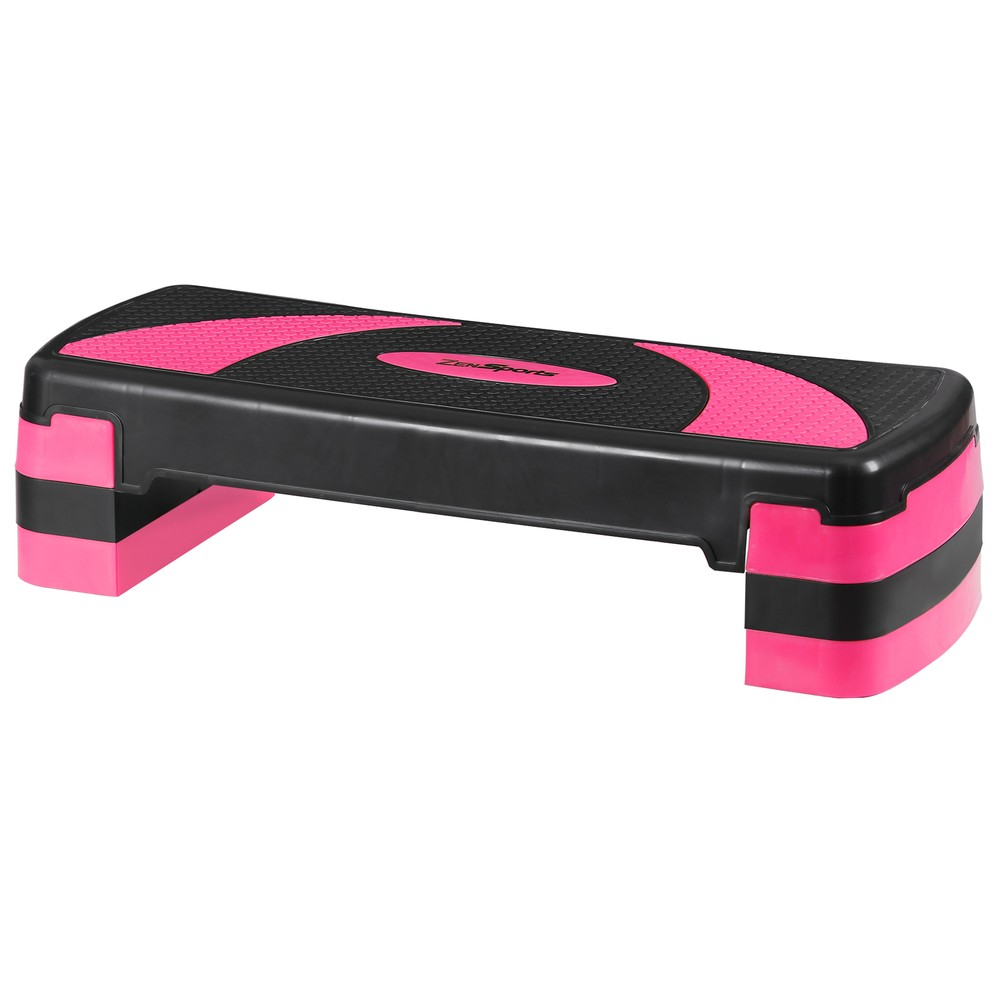 31" Adjustable Exercise Step Platform, 3-Level Height Non-Slip Surface Pink