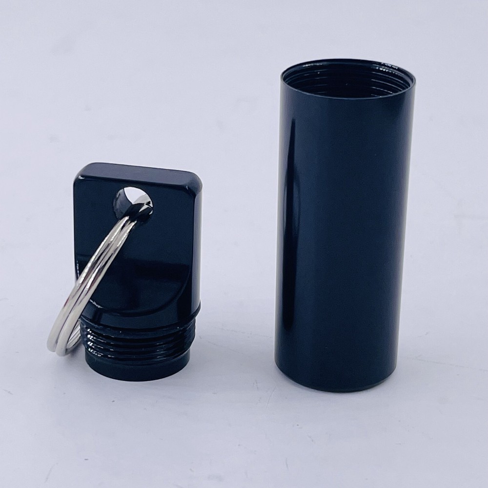 5pcs Waterproof Mini Pill Box Case Holder Container Metal Capsule Tool Keychain