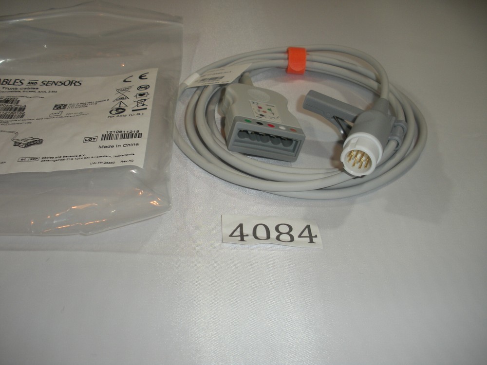 CABLES & SENSORS compatible Philips M1668A 5-Lead ECG trunk cable, NEW