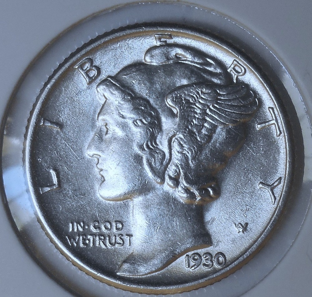 1930 . Mercury Dime . Choice BU . Uncirculated