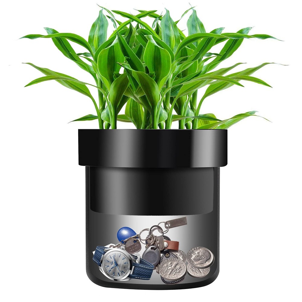 Flower Pot Diversion Safe with Key Lock Secret Hidden Box False Bottom