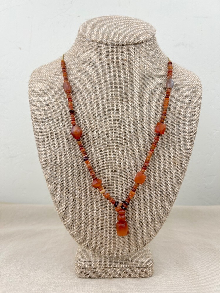 Ancient Bactrian Banded Agate and Carnelian Beads