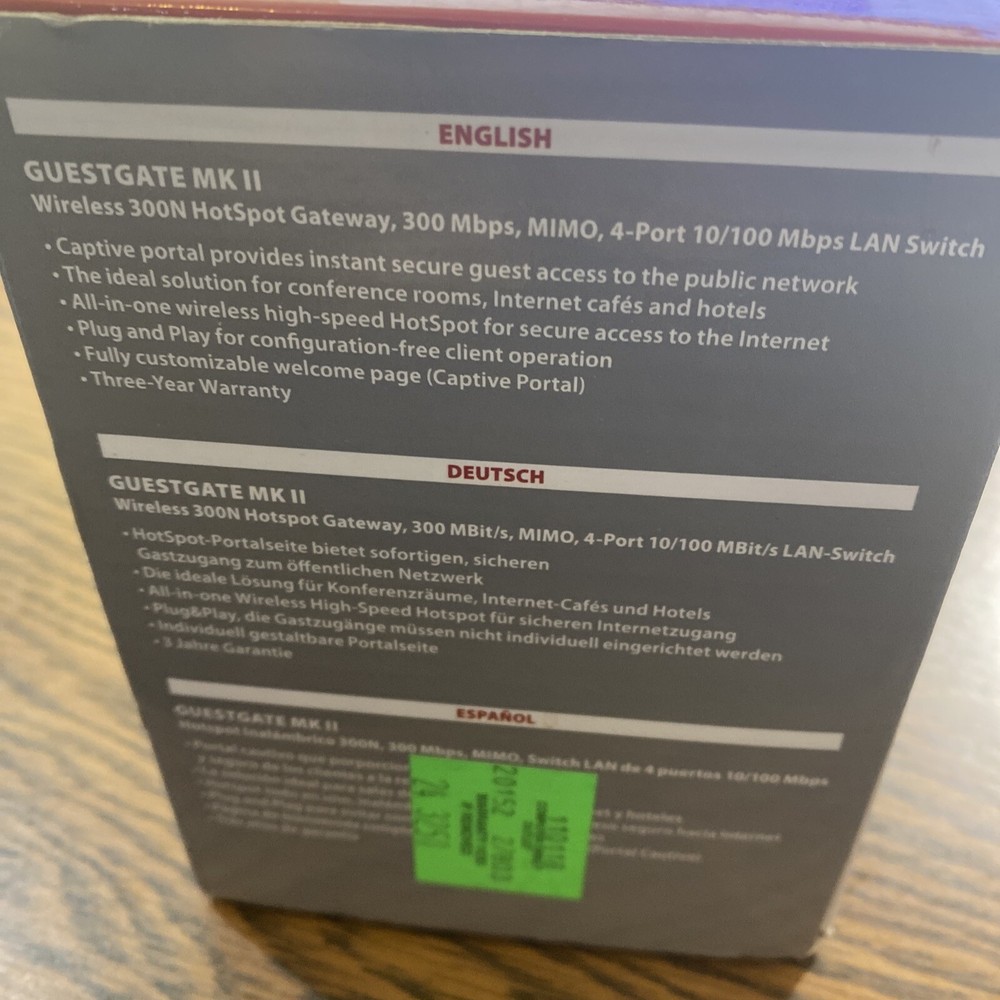 Guestgate MKII Hotspot Wireless Gateway by Intellinet