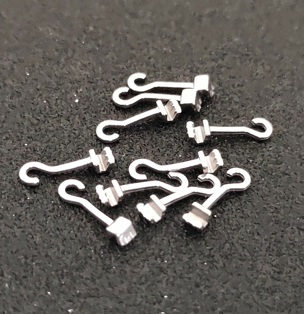 10 Packs 100 Pcs Sliding Crimpable Hook Open Surgical Hook Long Curved Left