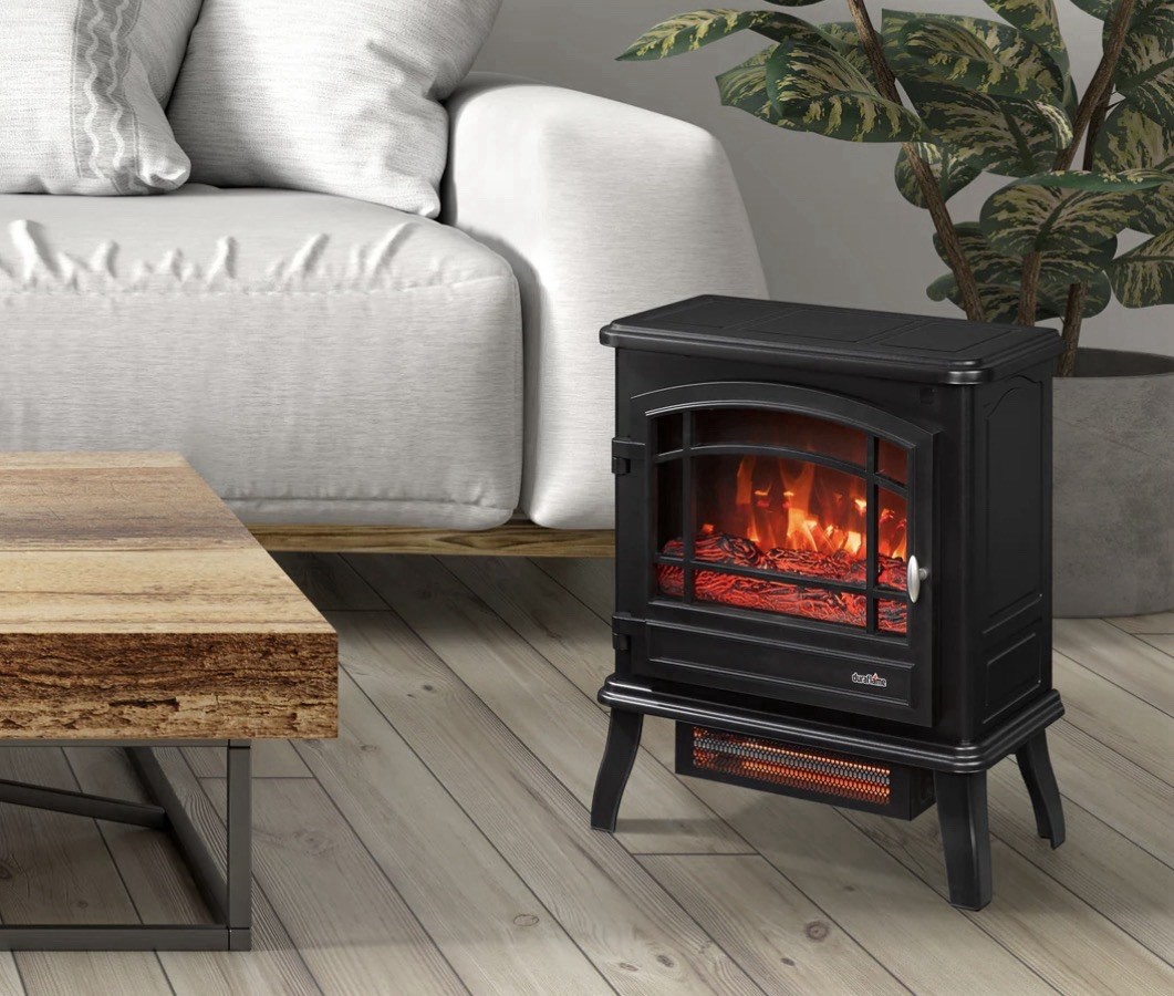 Duraflame 3D Infrared Quartz Electric Fireplace Stove Heater, Black DFI-591-01