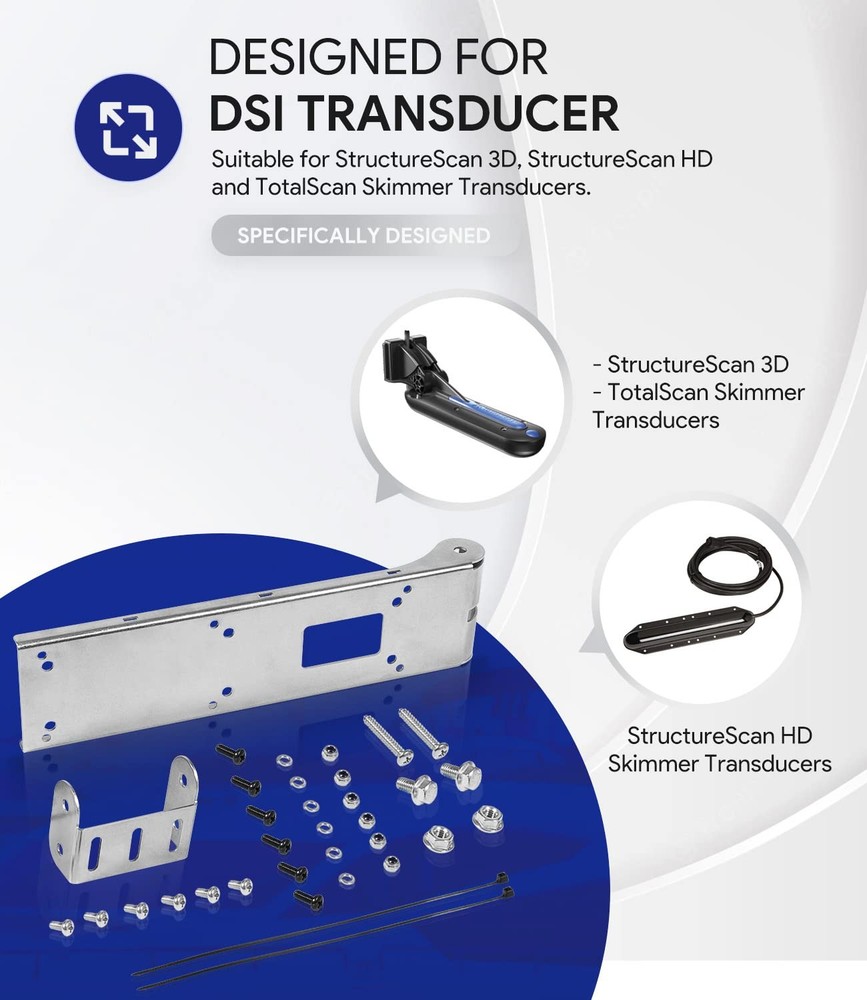 000-12603-001 Transom Transducer Mount Bracket for StructureScan 3D, Silver
