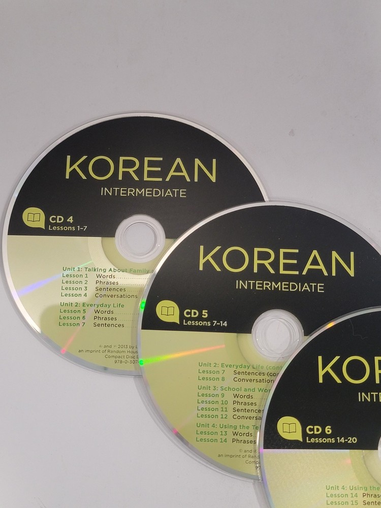 9 Korean Loose Language Audio CDs - Essential, Intermediate, & Advanced