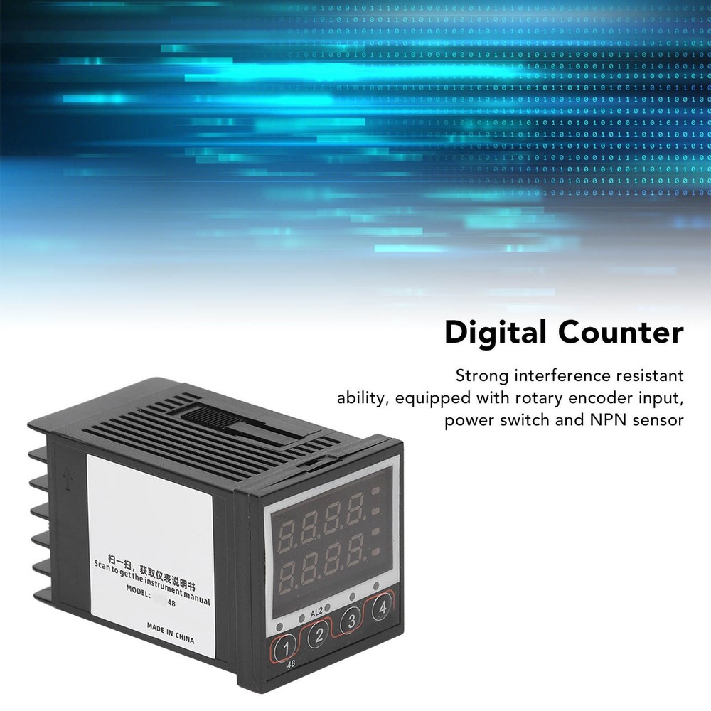 Digital Display Timer Counter Industrial Assembly Line Measuring Device 100‑240V