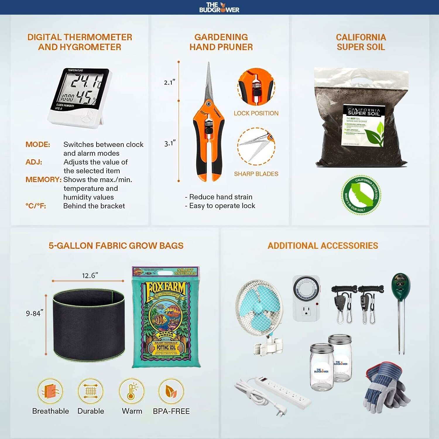 TheBudGrower Complete All-in-One Home Grow Solution 48"x48"x80"- 1200W (X2 600W)