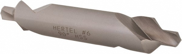 Hertel #6 Plain Cut 90? Incl Angle High Speed Steel Combo Drill & Countersink...