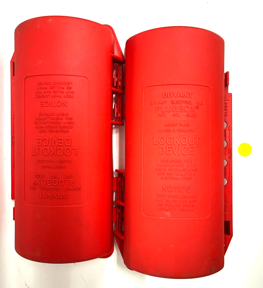 BRYANT ELECTRIC INC. BLD2 PLUGBOX LOCKOUT DEVICE RED POLYPROPYLENE