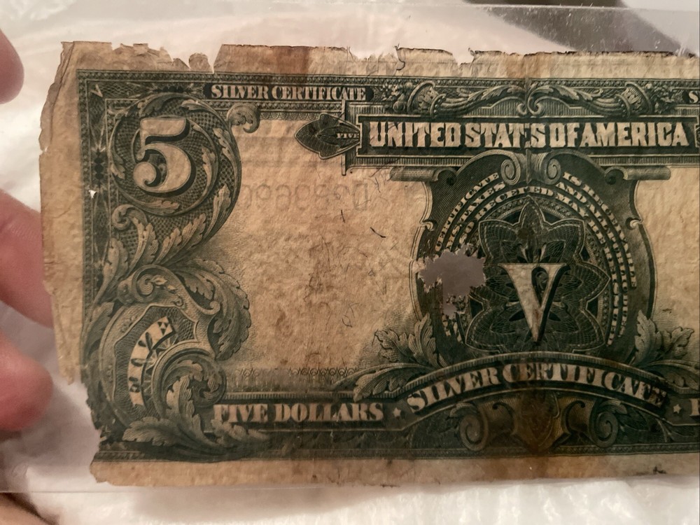 $5 1899 Silver certificate FR Large Size Note Indian Chief Circulated