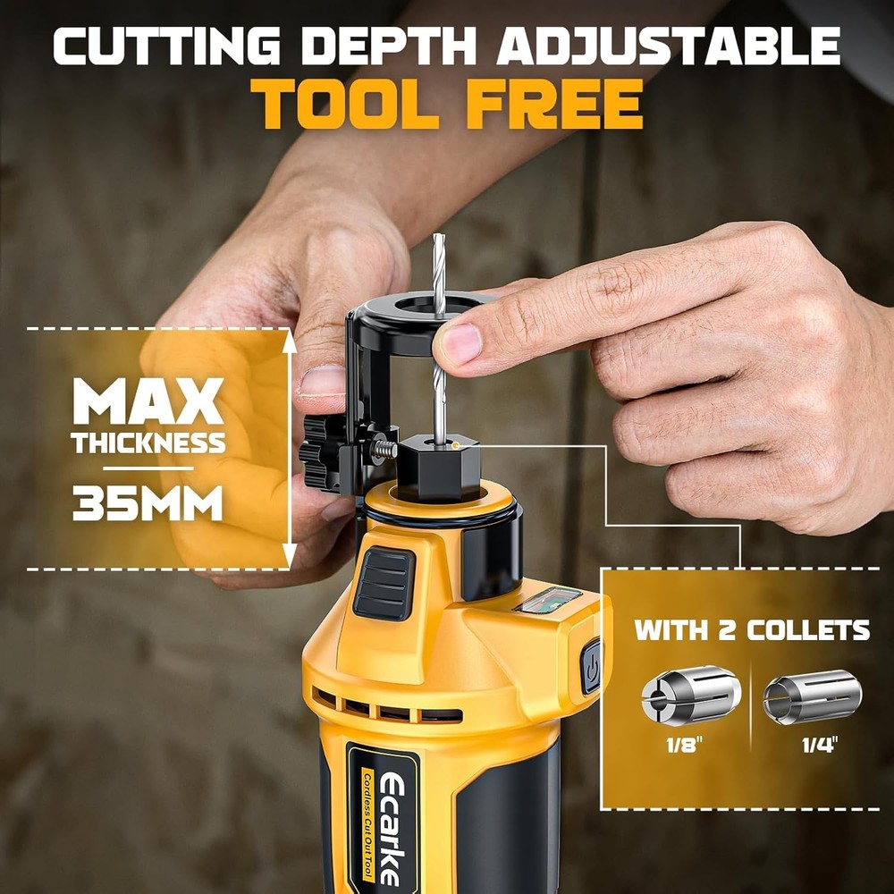 Cordless drywall cutting tool, compatible with DeWALT batteries: