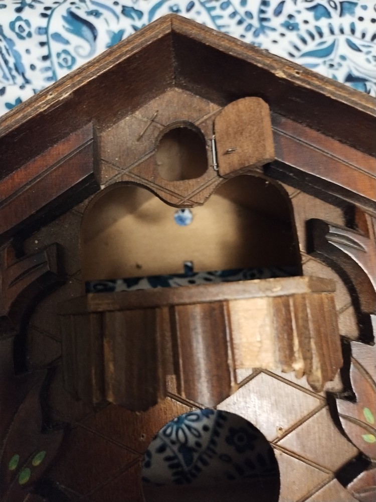 (2) Cuckoo Clock Shells, Vintage Germany, Black Forest Theme , Vintage Chains...