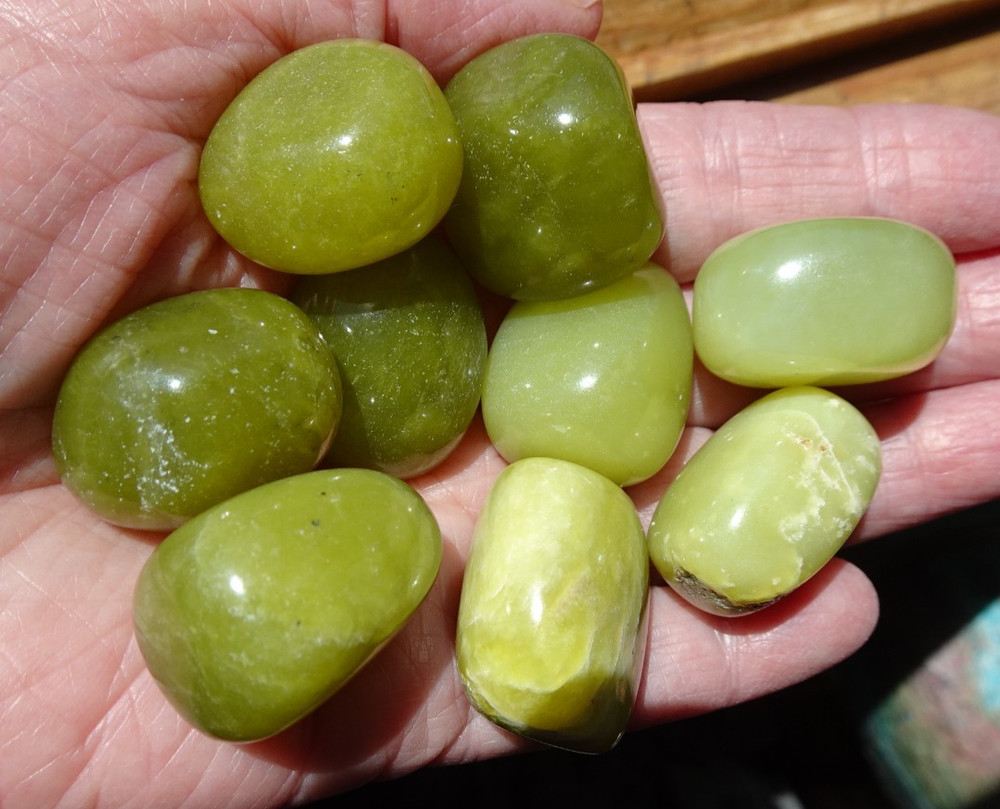Serpentine - 9 Medium Tumbled Stones rt132a
