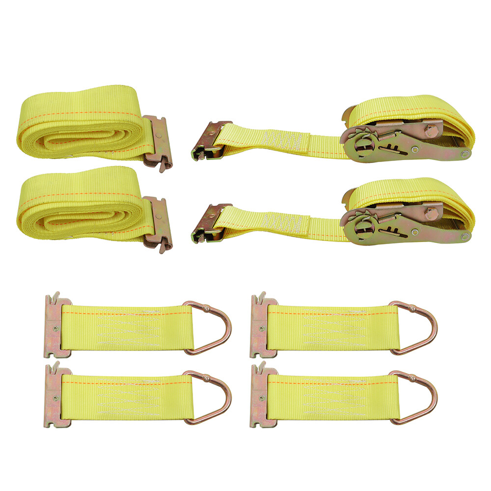 4Pack E Track Tie Down Rail Kit 5' E Track Rails Enclosed with Ratchet Straps