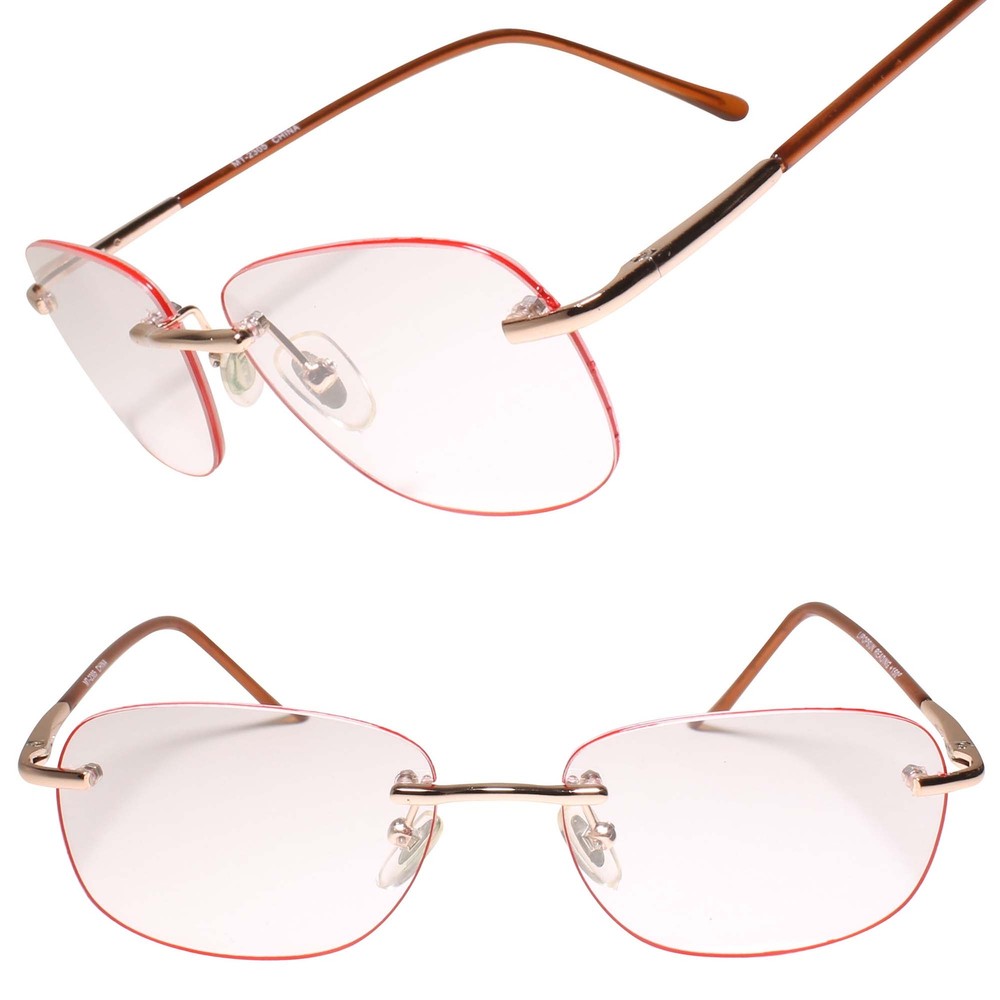 Rimless Modern Gold Rectangle 1.50 Reading Glasses Reader