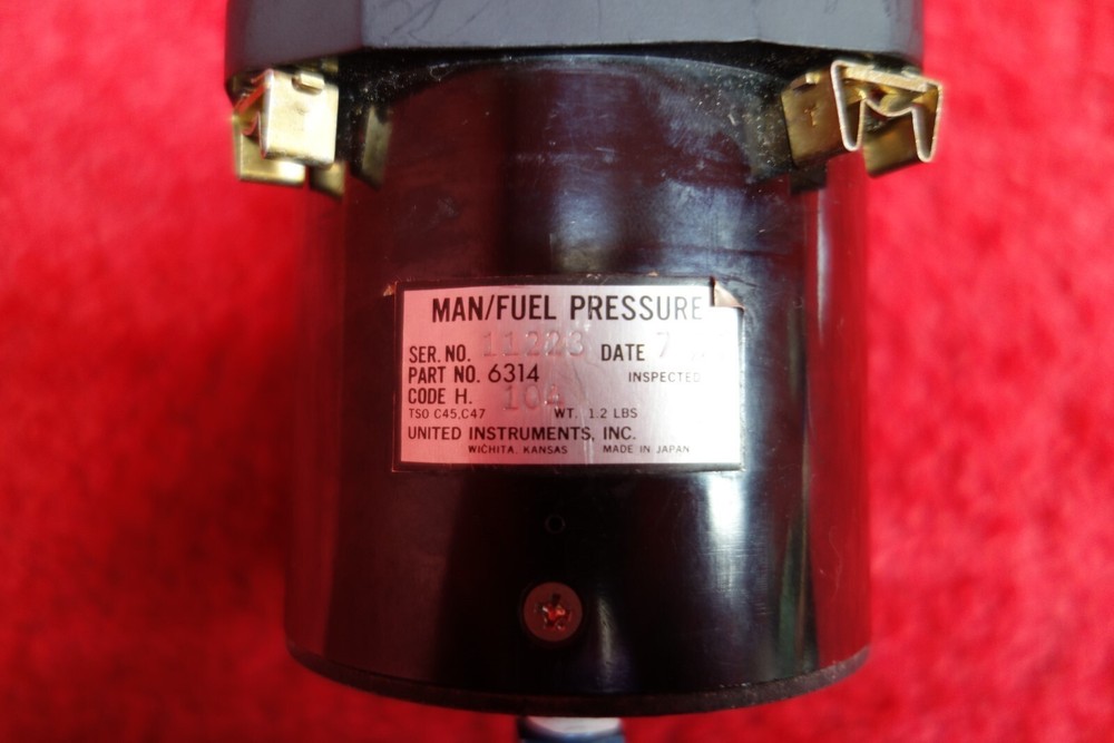 United Instruments Manifold/Fuel Pressure Indicator PN 6314