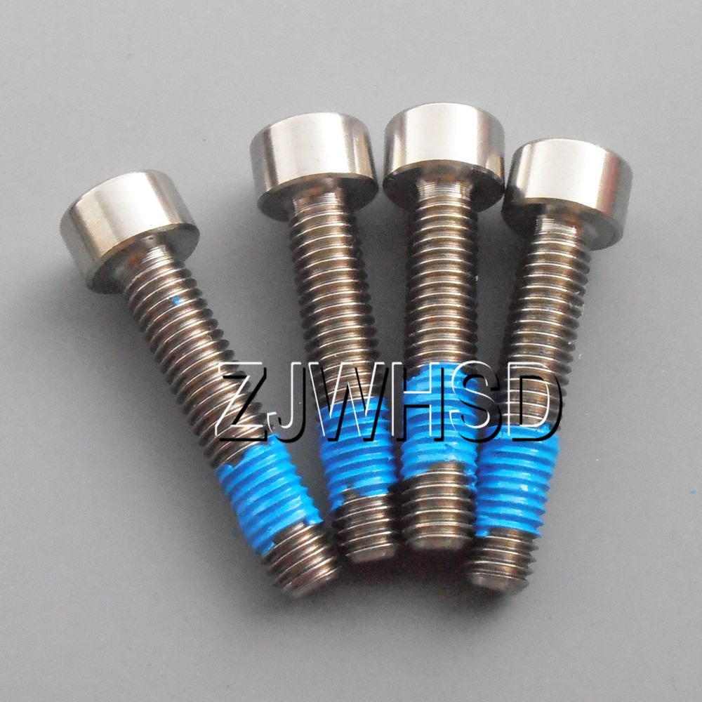 4pcs M5 x 25 mm Titanium Ti Screw Bolt Allen Hex Socket Cap Head + Thread Locker