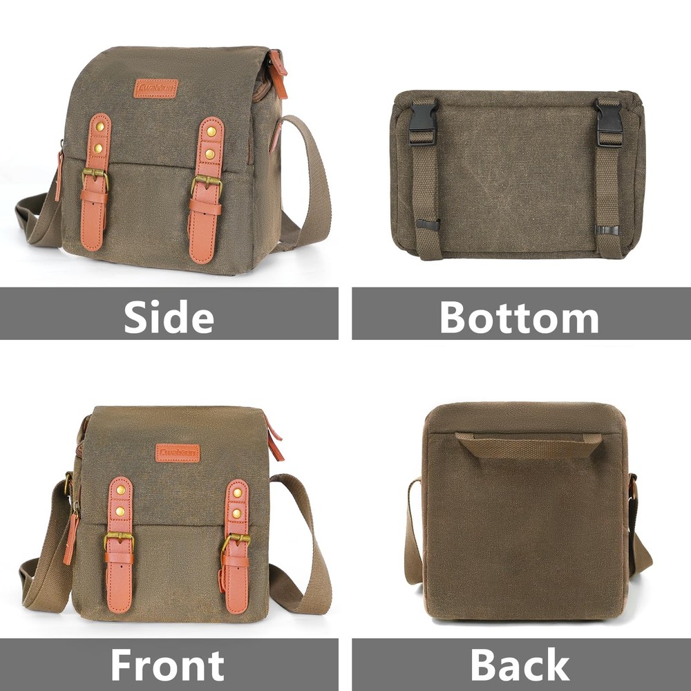 Small Camera Bag Compact Canvas Camera Messenger Bag, Digital Camera Shoulder...