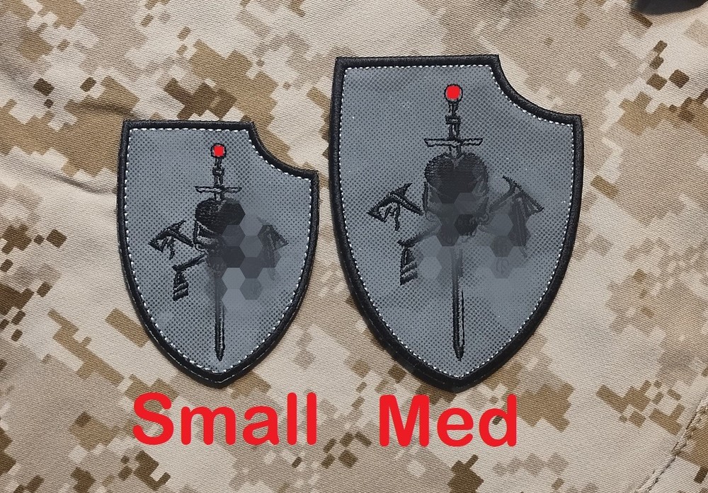 NSWDG DevGru Silver SQN Reflective Small Emblem - Special Embroidered Image