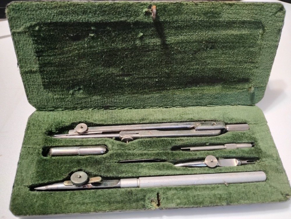 Vintage Dietzgen Drafting Tools with Case