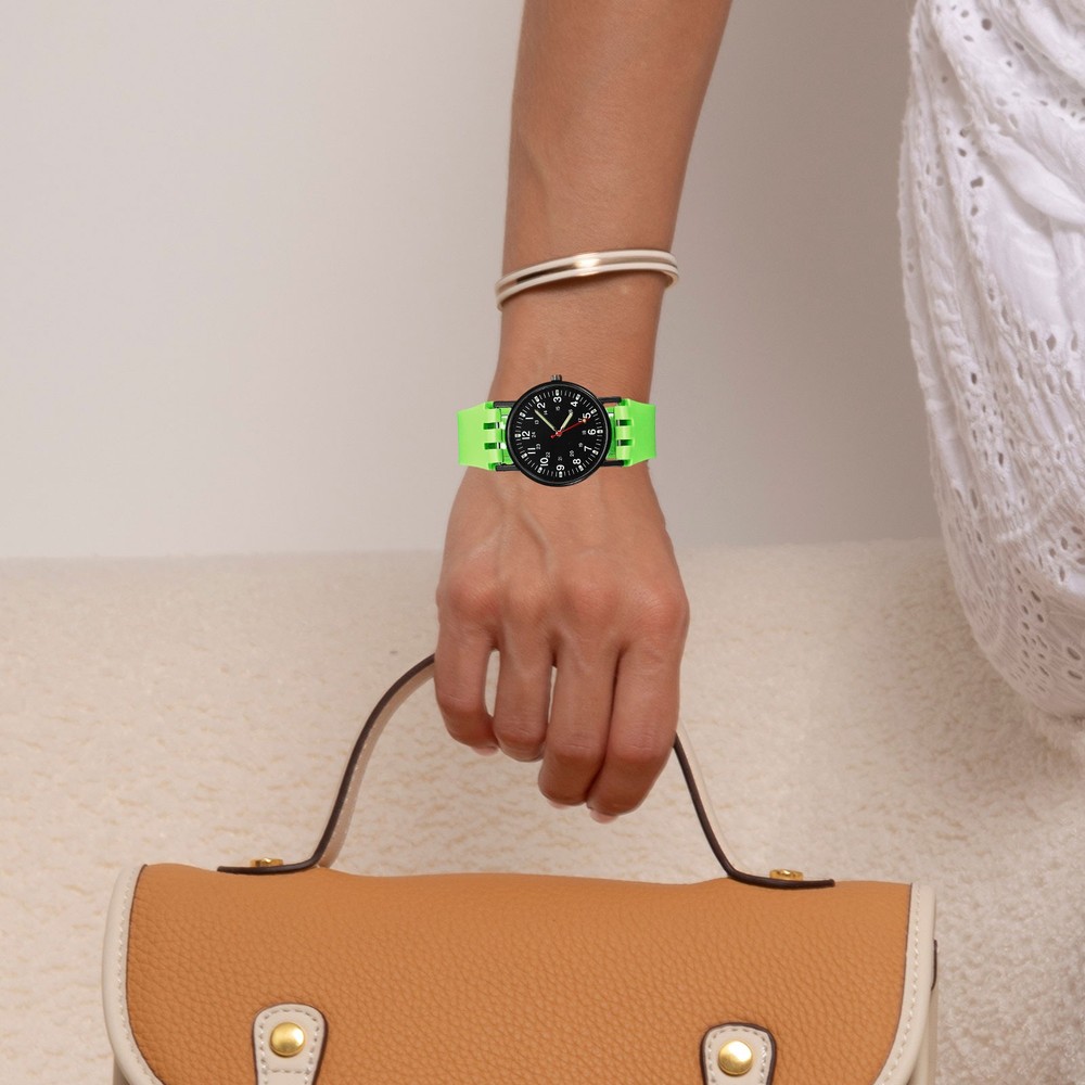 20mm Silicone Watch Strap with Spring Bar and Plastic Buckle, Translucent