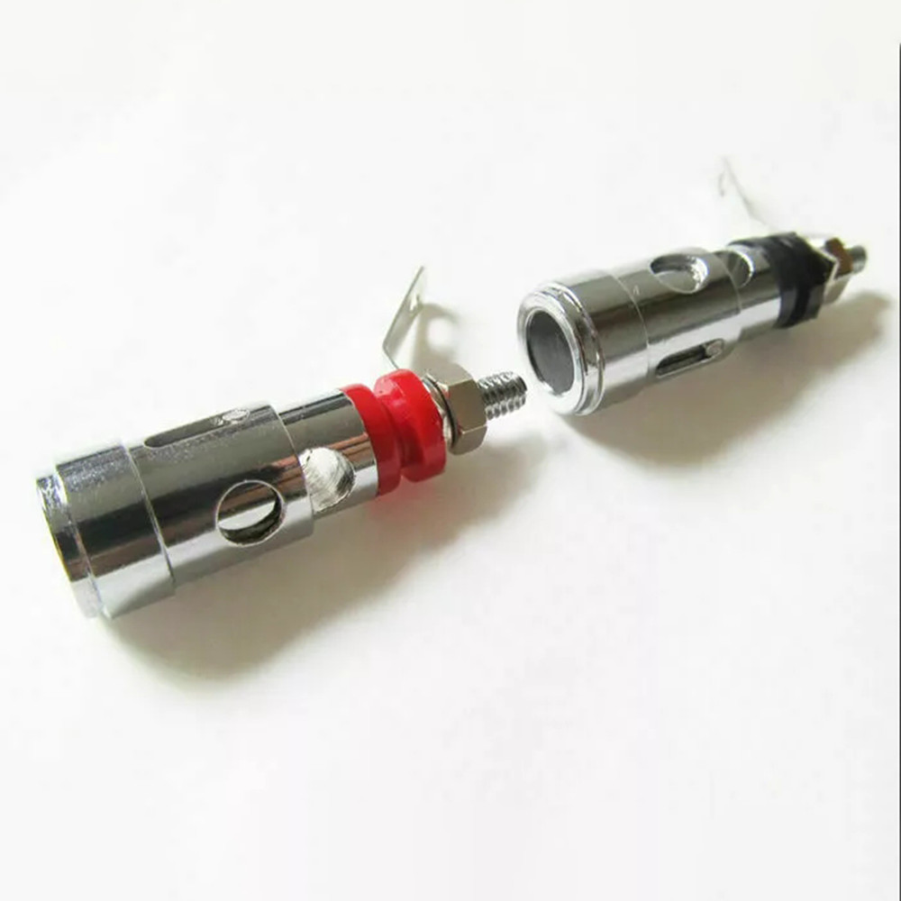 4pcs Speaker Audio AMP Terminal Binding Post Spring Loaded Type Nickel Plated US