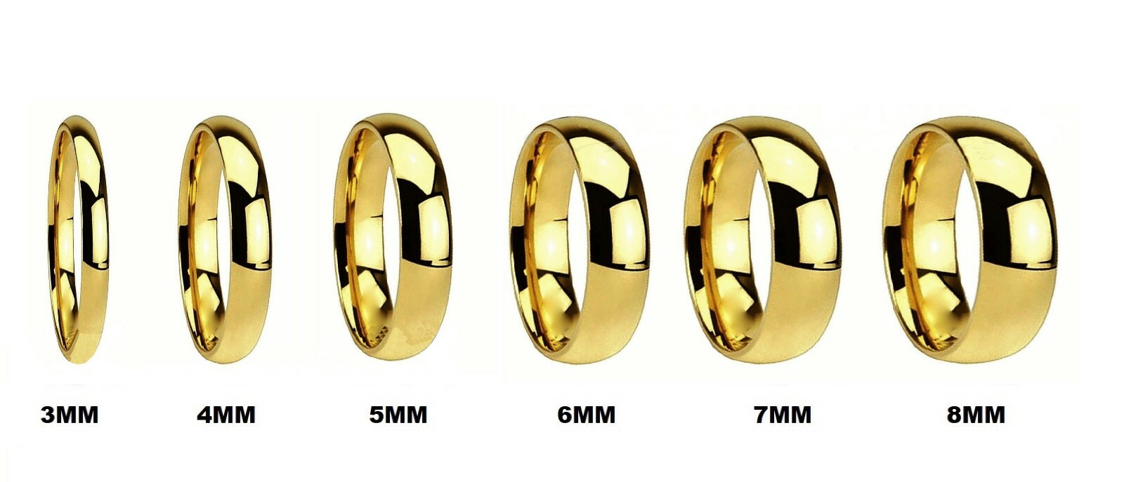 Tungsten Carbide Classic 18k Gold Plated Wedding Band Men Women Engagement Ring