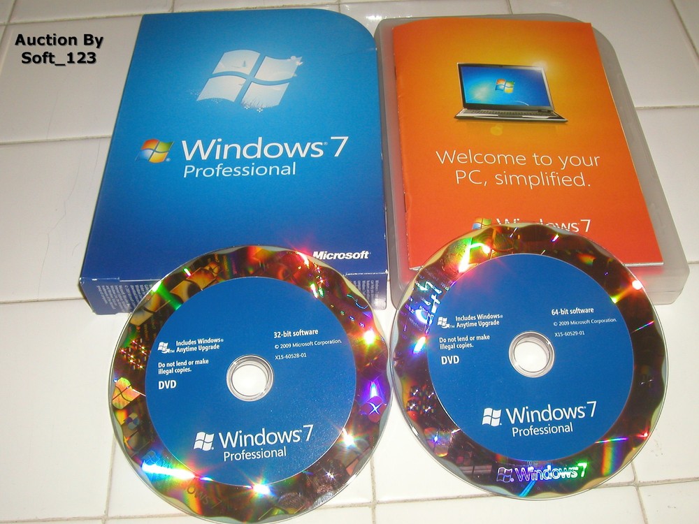 Microsoft Windows 7 Professional Full Retail Version 32 bit & 64 bit MS WIN PRO