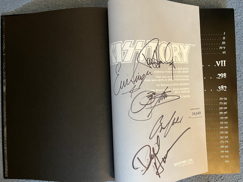 KISSTORY Book Signed by Gene, Paul, Eric Singer, Bruce Kulick & Bill Aucoin