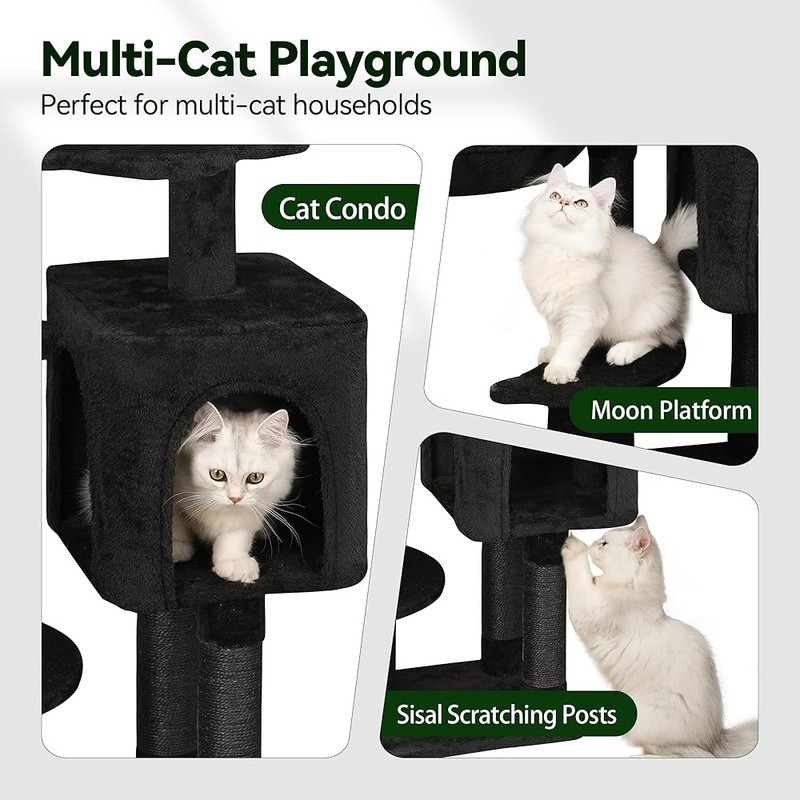 Unique Cloud Cat Tree Multi-Level Cat Tower W/ Scratching Posts & Condo New
