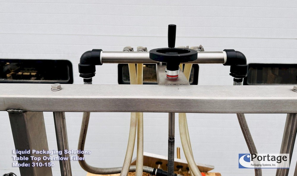Liquid Packaging Solutions Model: 310-150 || Semi-Automatic Table Top Overflow