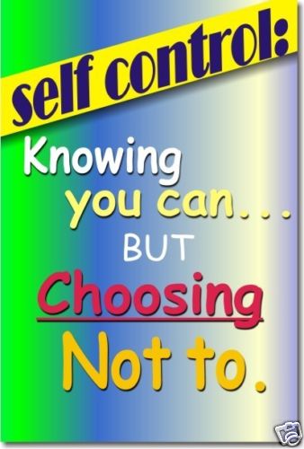 Self Control - Classroom Motivational School NEW POSTER