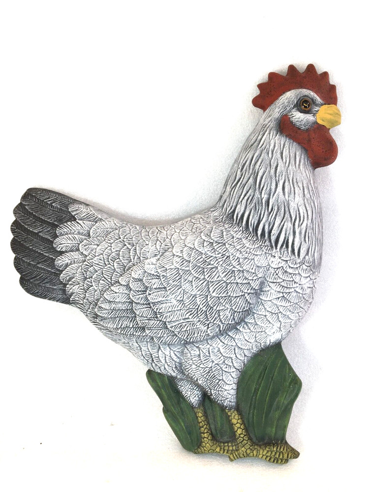 Ceramic Gray Rooster Wall Hanging