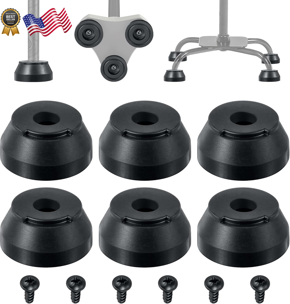Cane Feet Compatible with Hurrycane Replacement Rubber Feet Replacement 6 Pack