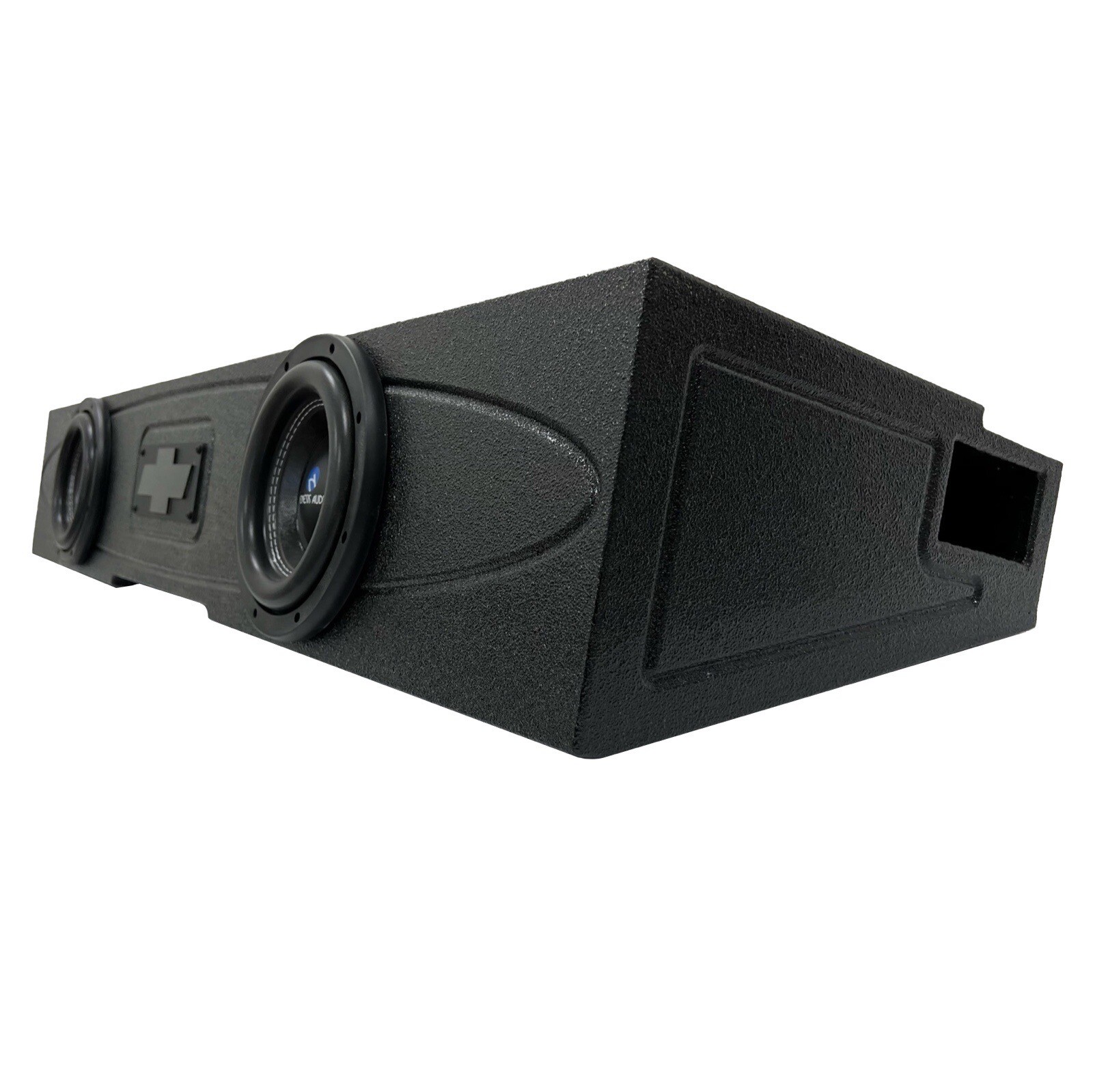 Silverado Sierra 14-18 Crew Cab Subwoofer Box Enclosure 4x8 Ported Front Fire