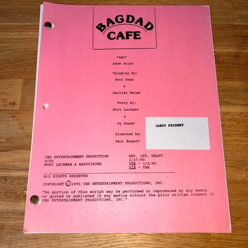 BAGDAD CAFE ('90) 9-Script Sandy Krinkski Story Editor Archive w/NOTES + COA!