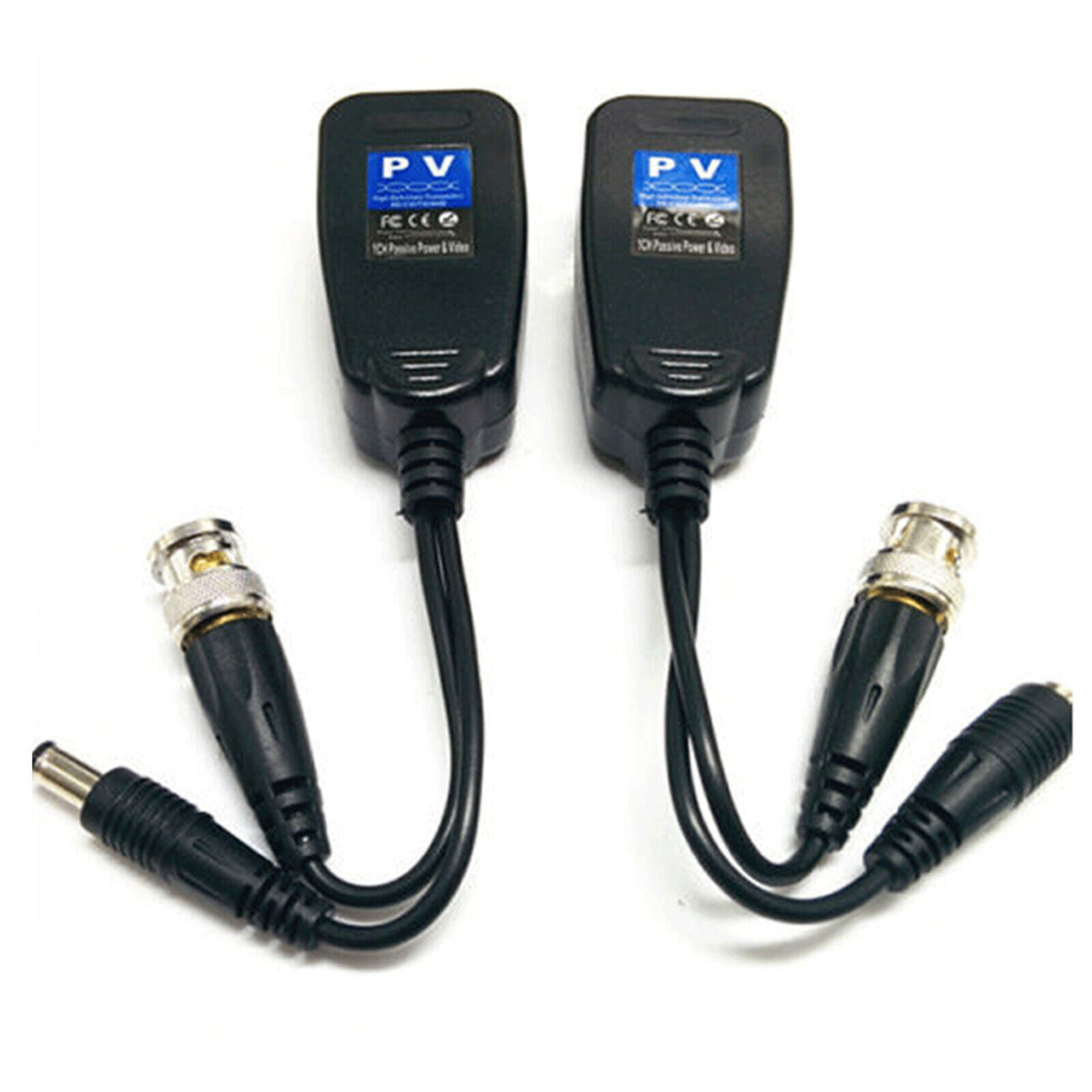 10PC CCTV Coax BNC Video & Power Balun Transceiver to CAT5e 6 RJ45 Connector9VKs