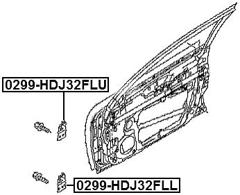 Front Left Door Upper Hinge Febest 0299-HDJ32FLU Oem 82421-4P00A